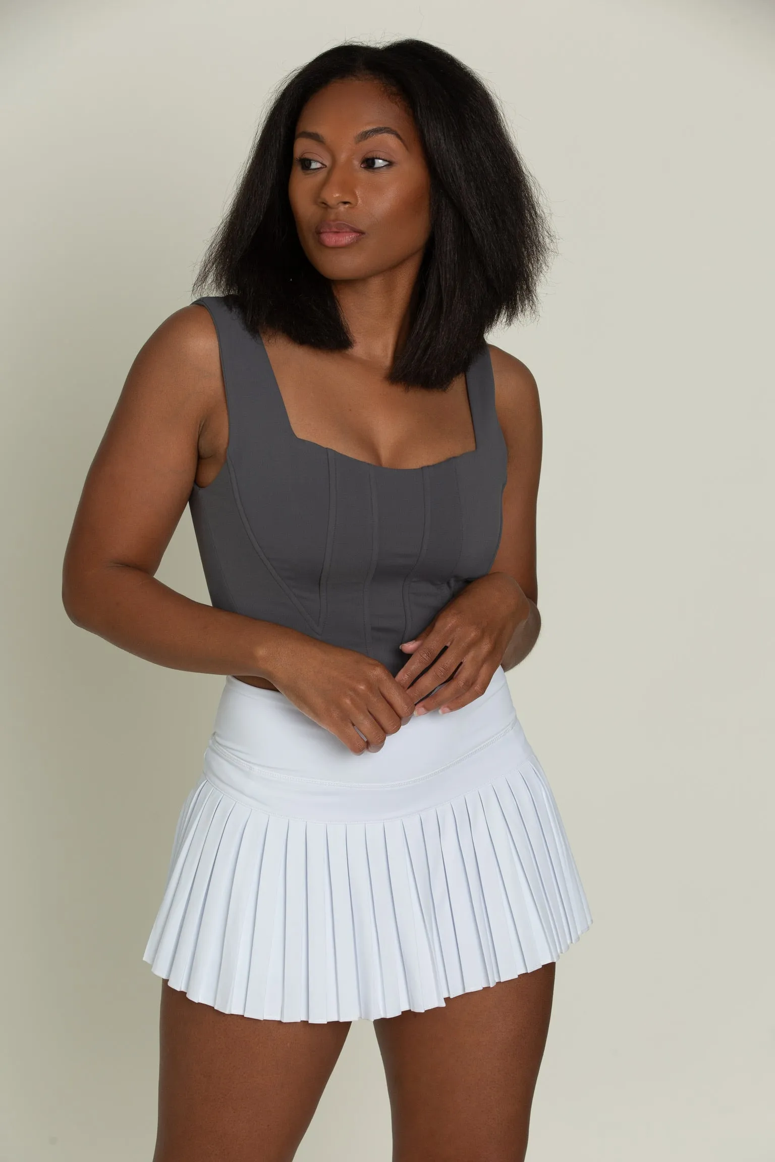 Off-White Pleated Tennis Skirt