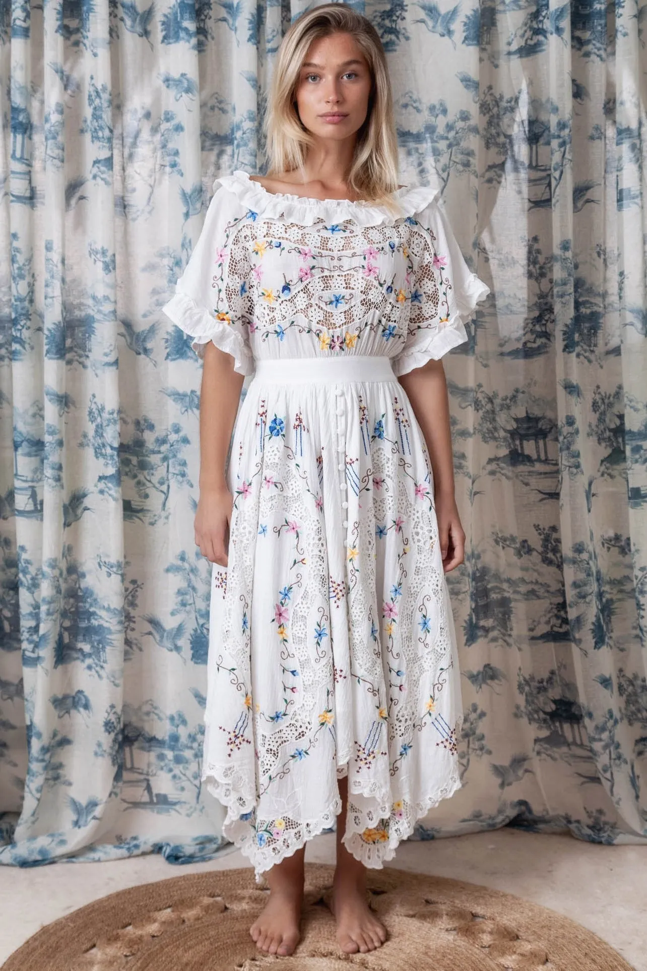 Once Upon A Song - Batwing embroidered maxi dress