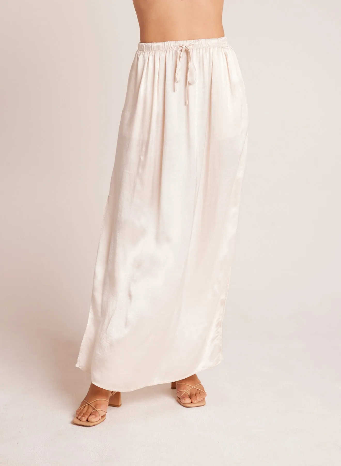 Pleat Front Maxi Skirt - Playa Sand