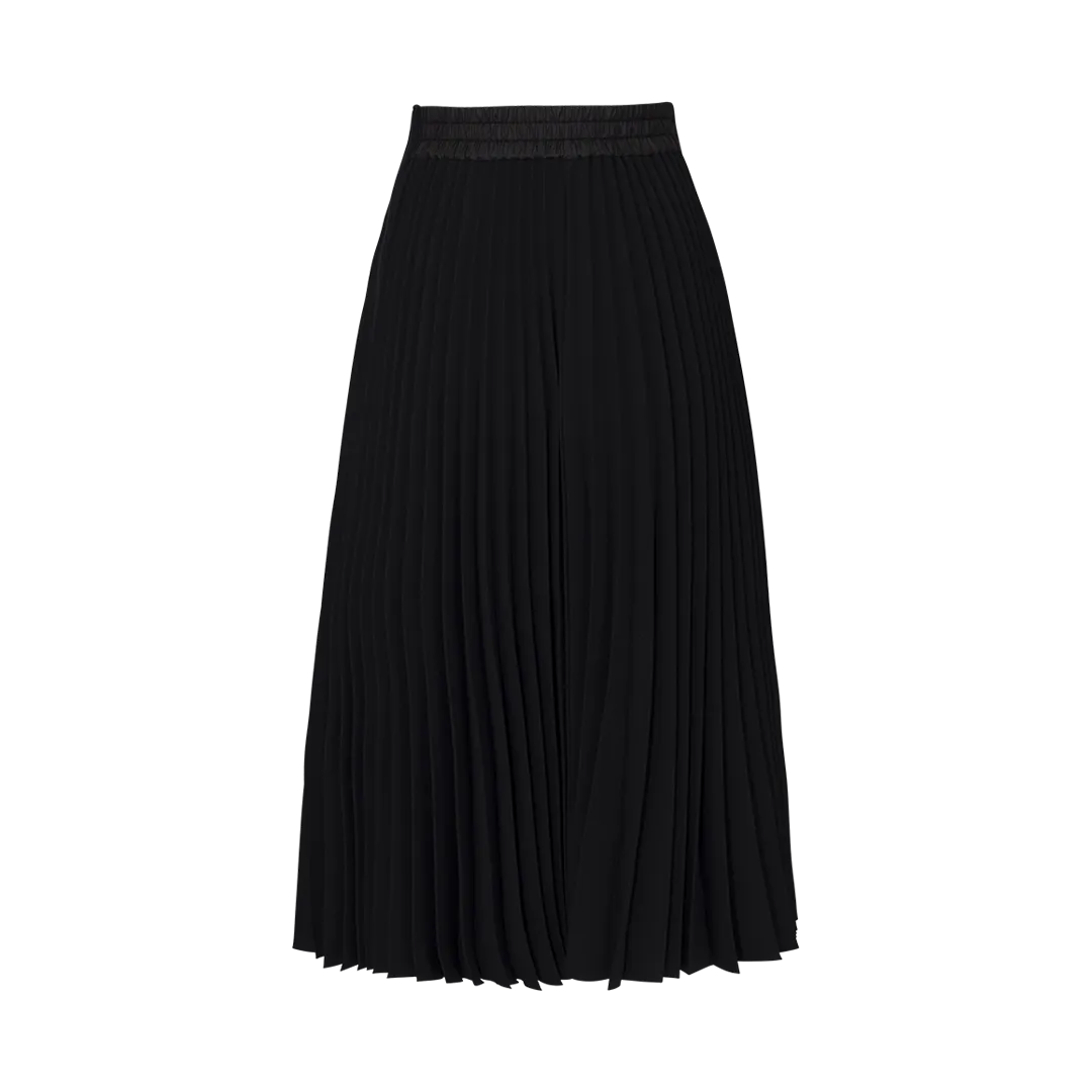 Pleated Drawstrings Midi Skirt