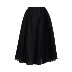 Pleated High Waist Midi Skirt