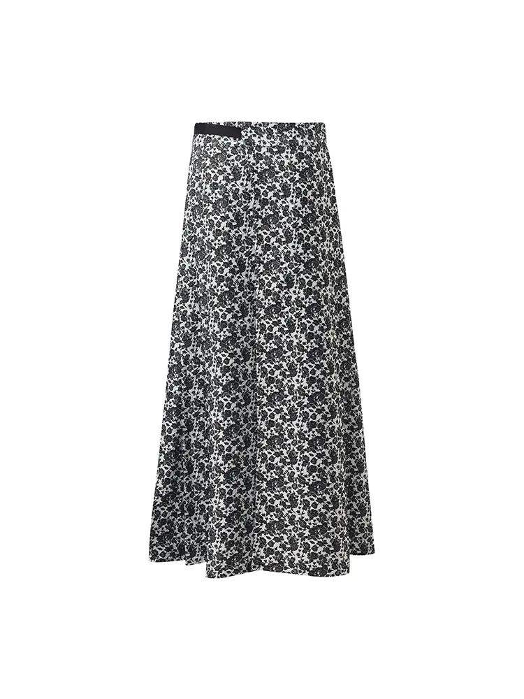 Rose Jacquard Pleated Women Mamianqun With Bottomed Skirt