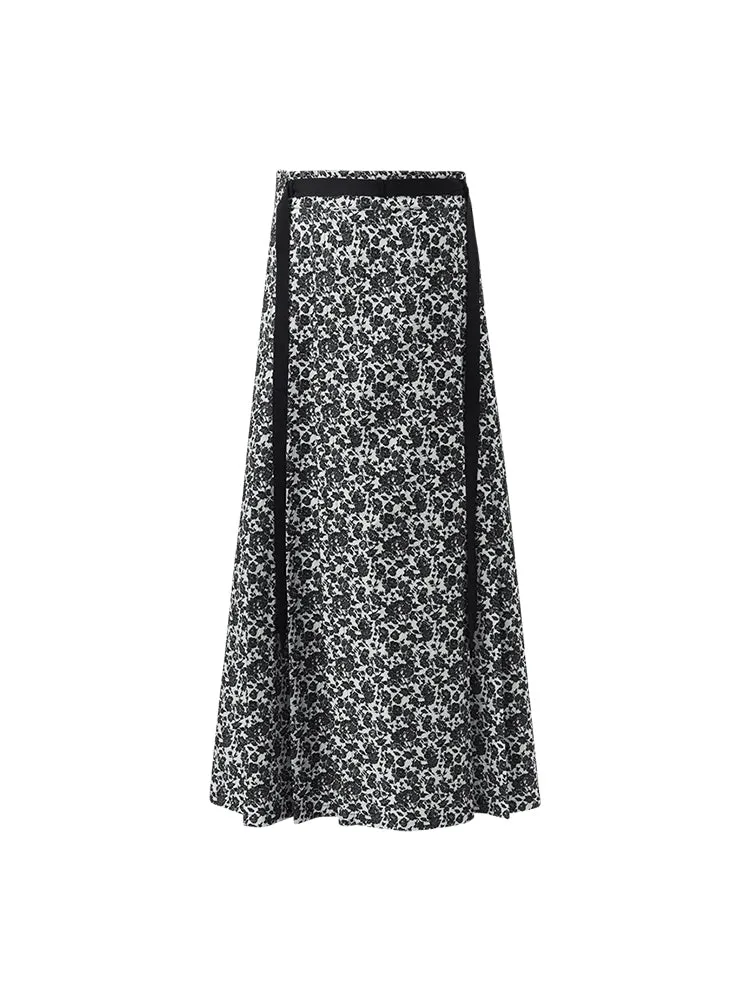 Rose Jacquard Pleated Women Mamianqun With Bottomed Skirt