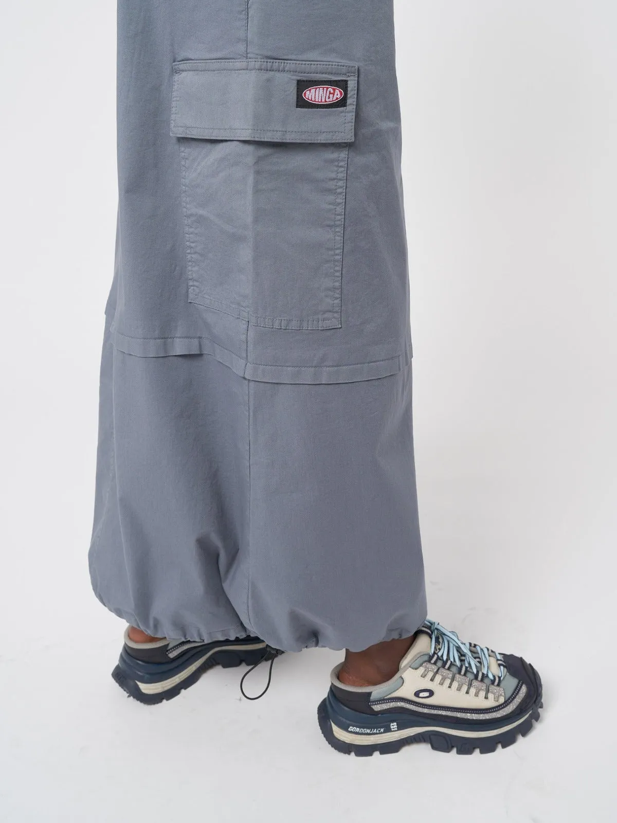 Ruby Stone Blue Maxi Tech Cargo Skirt