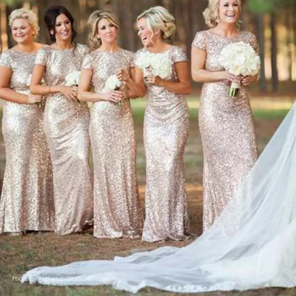 Sparkle Glitter Shiny Bridesmaid Party Dresses Sequined