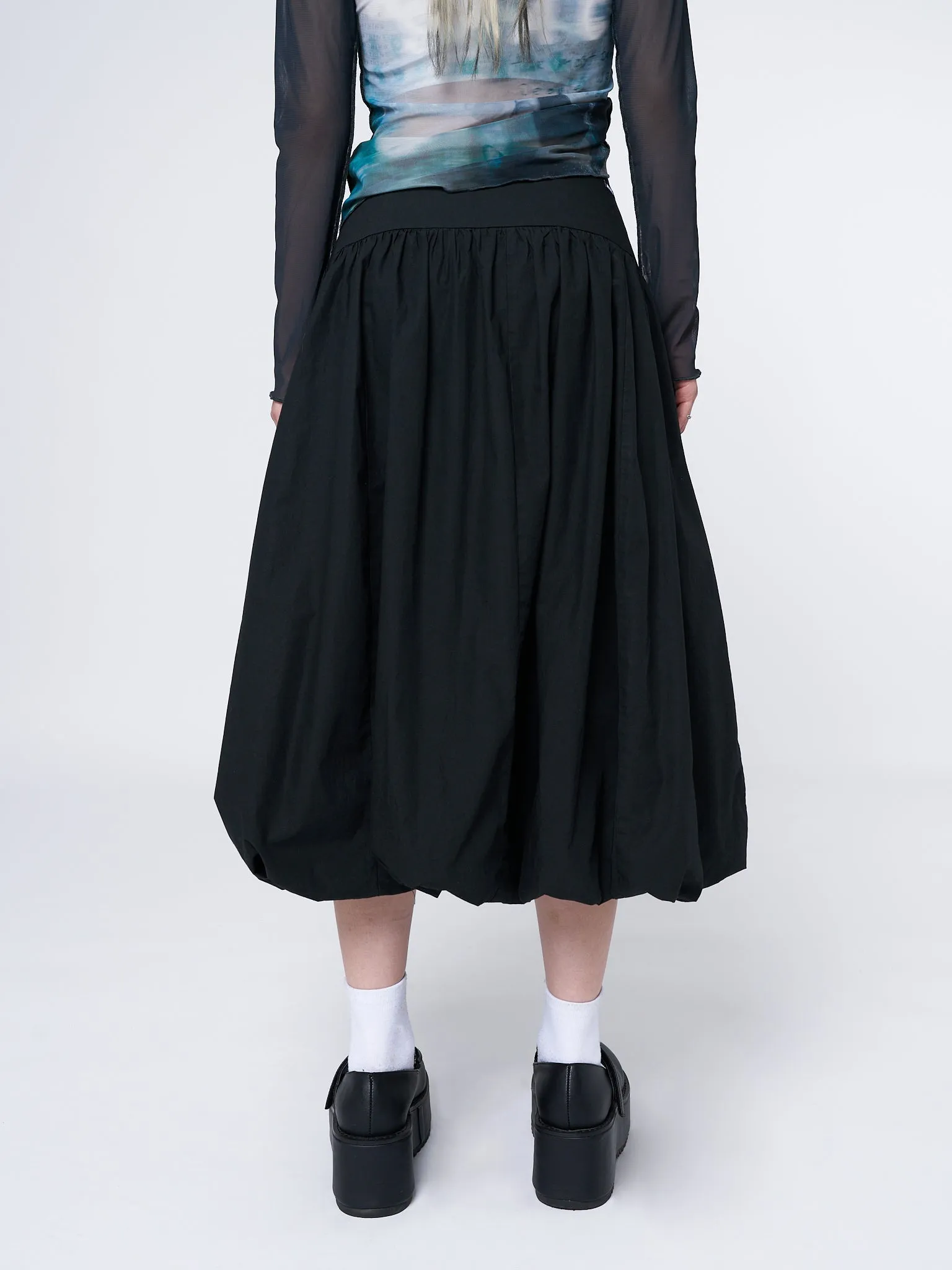 Suya Black Bubble Midi Skirt