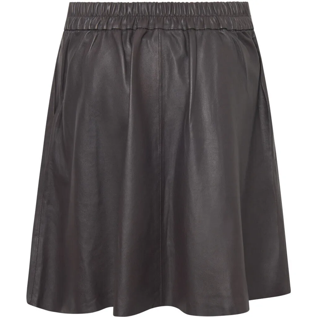 Timeless Dacy leather skirt / 51150 - Chocolate