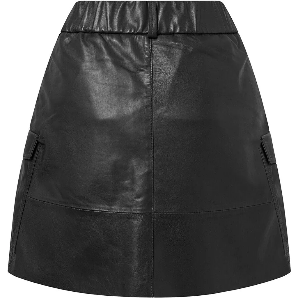 Trendy Dawn leather skirt / 51078 - Black (Nero)