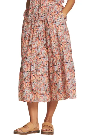 Trovata Birds of Paradis Makena "C" Skirt in Vino Daisies