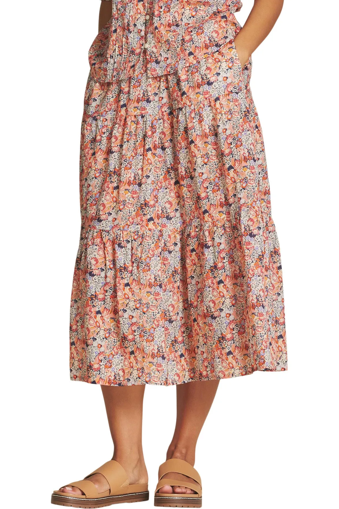 Trovata Birds of Paradis Makena "C" Skirt in Vino Daisies