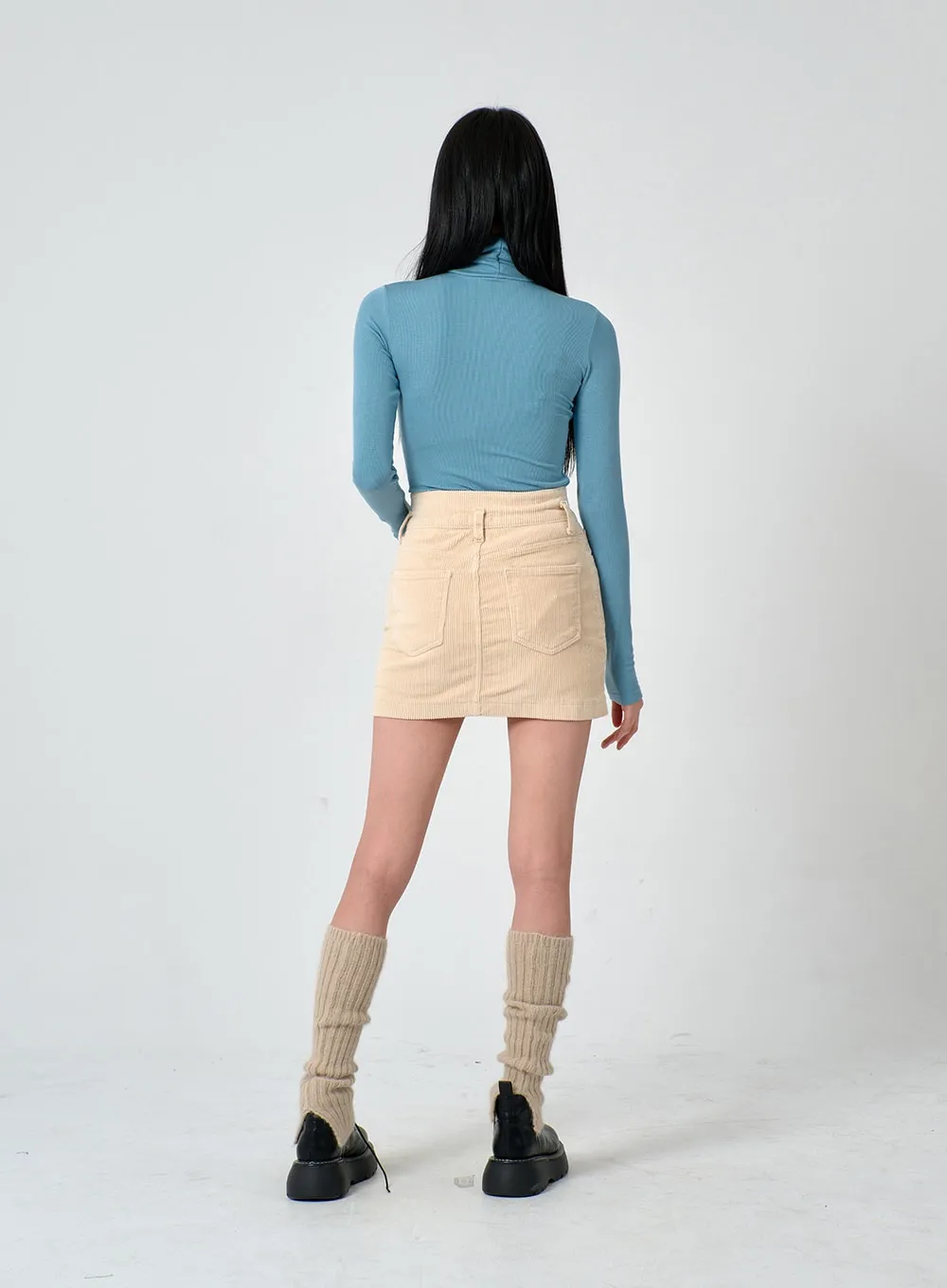 Two Button Corduroy Mini Skirt ON29