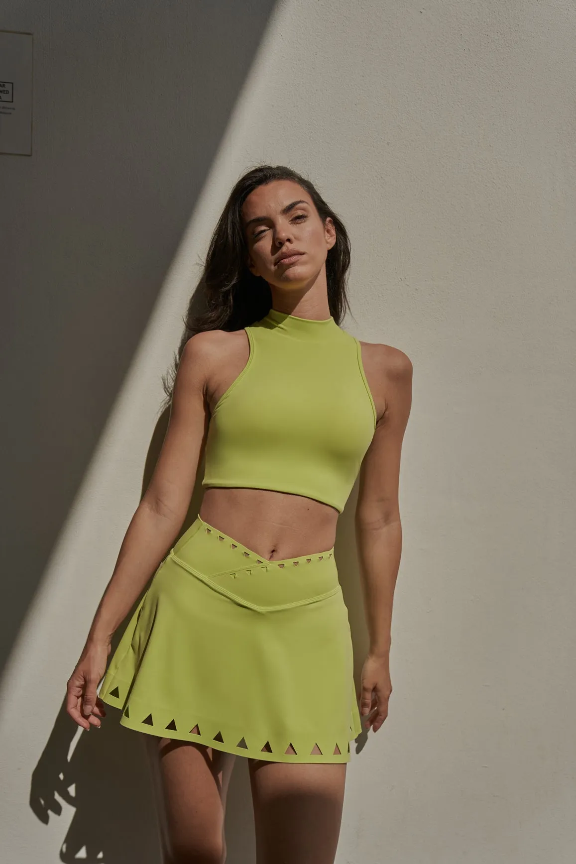 V-waist Laser Cut Tennis Skirt