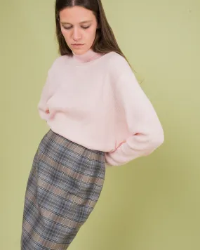 Vintage Plaid Wool Mini Skirt (M/L)